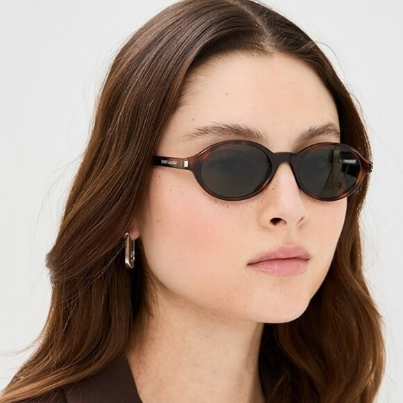 Saint Laurent JEANNE Sunglasses – Havana Oval Frame / Grey Lenses (SL751 002) - Picture 10 of 13